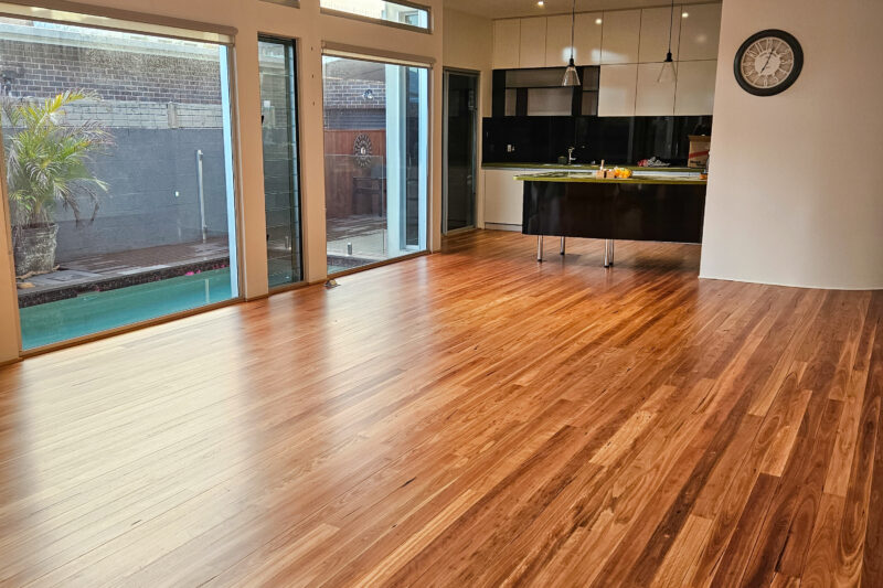 Blackbutt finished with Handleys Low Sheen Polyurethane to give added warmth to suit décor.